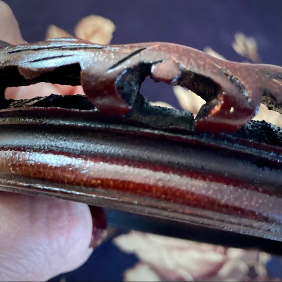 Chinese Rosewood carved lacquered footed wood lamp vase display base Vintage - Picture 4 of 8